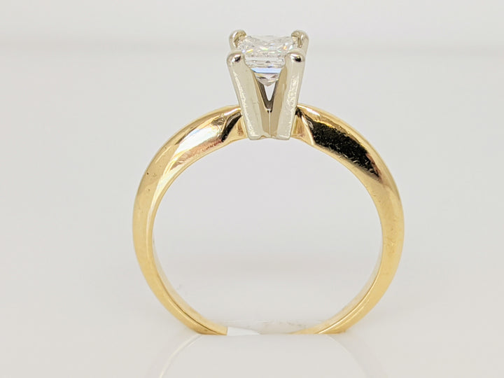 14K .47 CARAT TOTAL SI2 H DIAMOND PRINCESS CUT SOLITAIRE ESTATE RING
