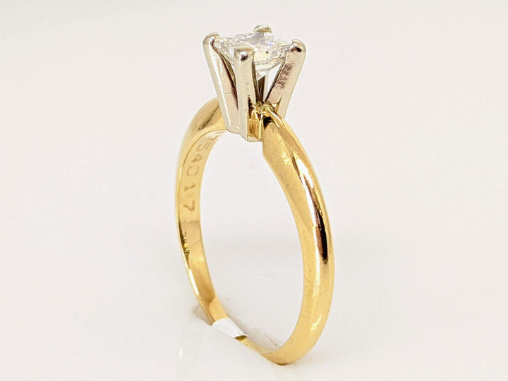 14K .47 CARAT TOTAL SI2 H DIAMOND PRINCESS CUT SOLITAIRE ESTATE RING