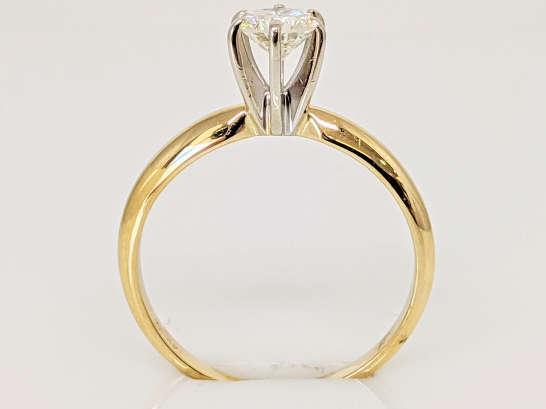 14K .38 CARAT TOTAL SI1 I DIAMOND ROUND 6- PRONG SOLITARE ESTATE RING