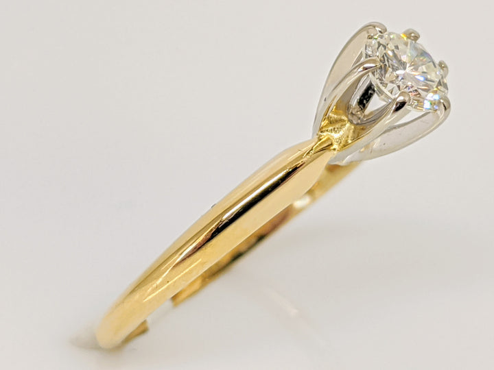 14K .38 CARAT TOTAL SI1 I DIAMOND ROUND 6- PRONG SOLITARE ESTATE RING