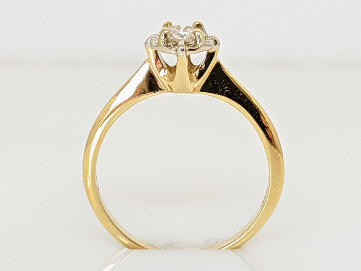 14K .30 CARAT TOTAL VVS2 H DIAMOND ROUND ILLUSION HEAD SOLITAIRE ESTATE RING 2.0 GRAMS