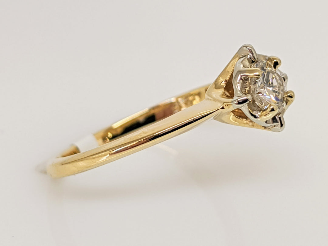 14K .30 CARAT TOTAL VVS2 H DIAMOND ROUND ILLUSION HEAD SOLITAIRE ESTATE RING 2.0 GRAMS