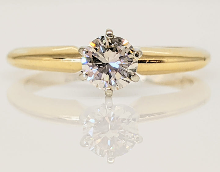 14K .34 CARAT TOTAL VS H DIAMOND ROUND MODERN CUT SOLITAIRE ESTATE RING 2.2 GRAMS