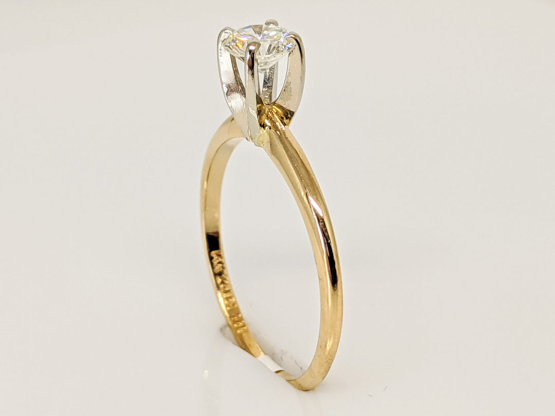 14K .38 CARAT TOTAL SI1 I DIAMOND ROUND SOLITARE ESTATE RING 1.6 GRAMS