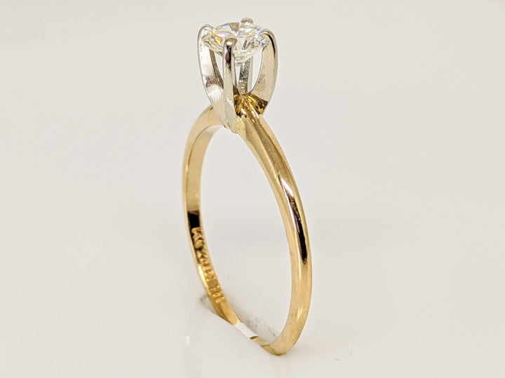 14K .38 CARAT TOTAL SI1 I DIAMOND ROUND SOLITARE ESTATE RING 1.6 GRAMS