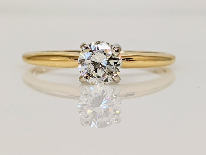 14K .38 CARAT TOTAL SI1 I DIAMOND ROUND SOLITARE ESTATE RING 1.6 GRAMS