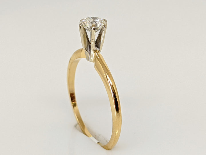 14K .30 CARAT TOTAL VS2 H DIAMOND ROUND 6-PRONG SOLITAIRE ESTATE RING 1.3 GRAMS