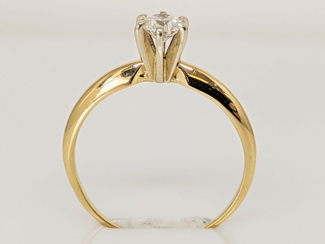 14K .30 CARAT TOTAL VS2 G DIAMOND ROUND 6-PRONG SOLITARE ESTATE RING 1.6 GRAMS