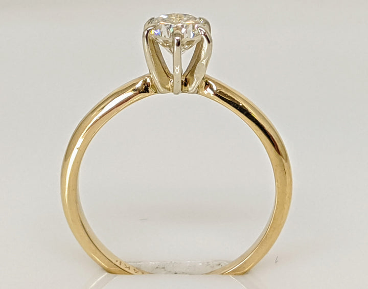 14K .38 CARAT TOTAL SI2 J DIAMOND ROUND 6-PRONG SOLITARE ESTATE RING 1.1 GRAMS