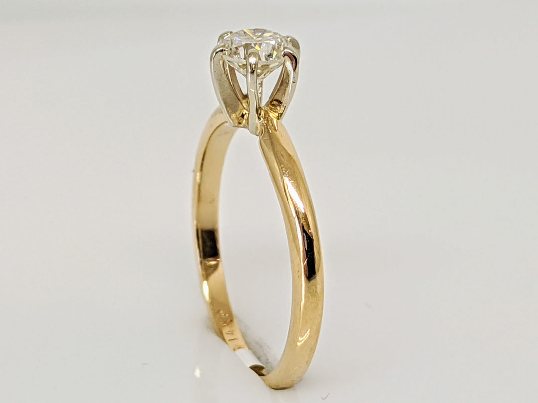 14K .38 CARAT TOTAL SI2 J DIAMOND ROUND 6-PRONG SOLITARE ESTATE RING 1.1 GRAMS