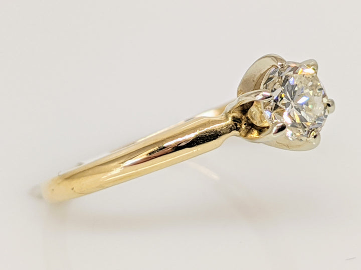 14K .38 CARAT TOTAL SI2 J DIAMOND ROUND 6-PRONG SOLITARE ESTATE RING 1.1 GRAMS