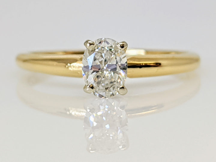 14K .32 CARAT TOTAL VS1 F DIAMOND OVAL SOLITAIRE ESTATE RING 1.4 GRAMS