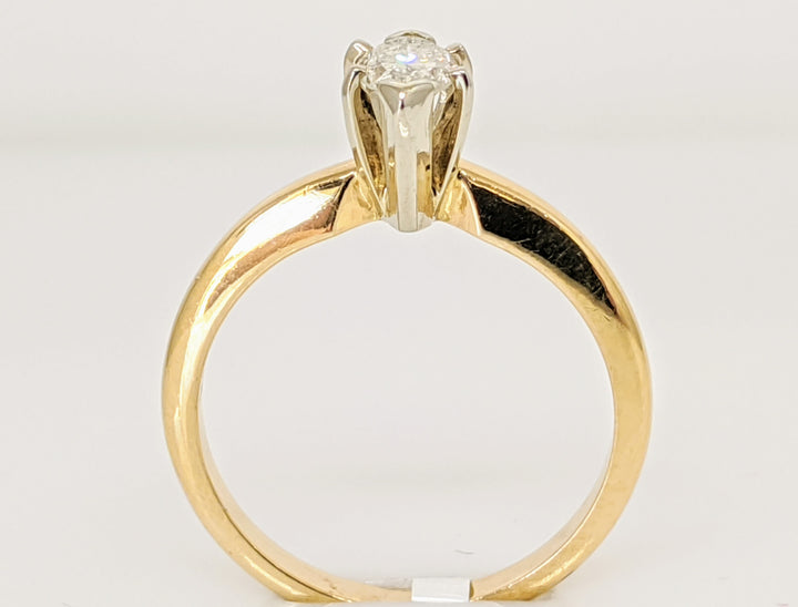 14K .40 CARAT TOTAL I1 J MARQUISE DIAMOND SOLITAIRE ESTATE RING 3.0 GRAMS