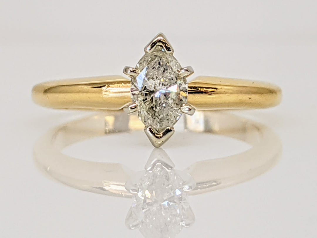 14K .40 CARAT TOTAL I1 J MARQUISE DIAMOND SOLITAIRE ESTATE RING 3.0 GRAMS