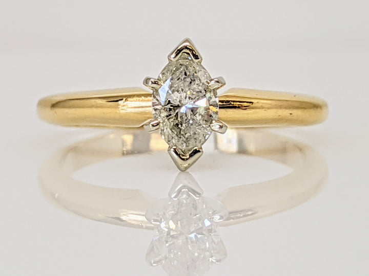 14K .40 CARAT TOTAL I1 J MARQUISE DIAMOND SOLITAIRE ESTATE RING 3.0 GRAMS