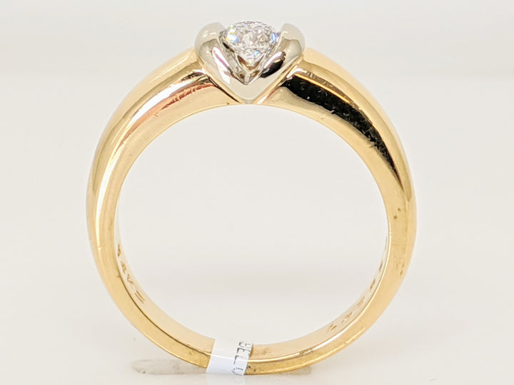 14K .20 CARAT TOTAL VS2 G DIAMOND ROUND TENSION SET SOLITAIRE ESTATE RING 4.6 GRAMS