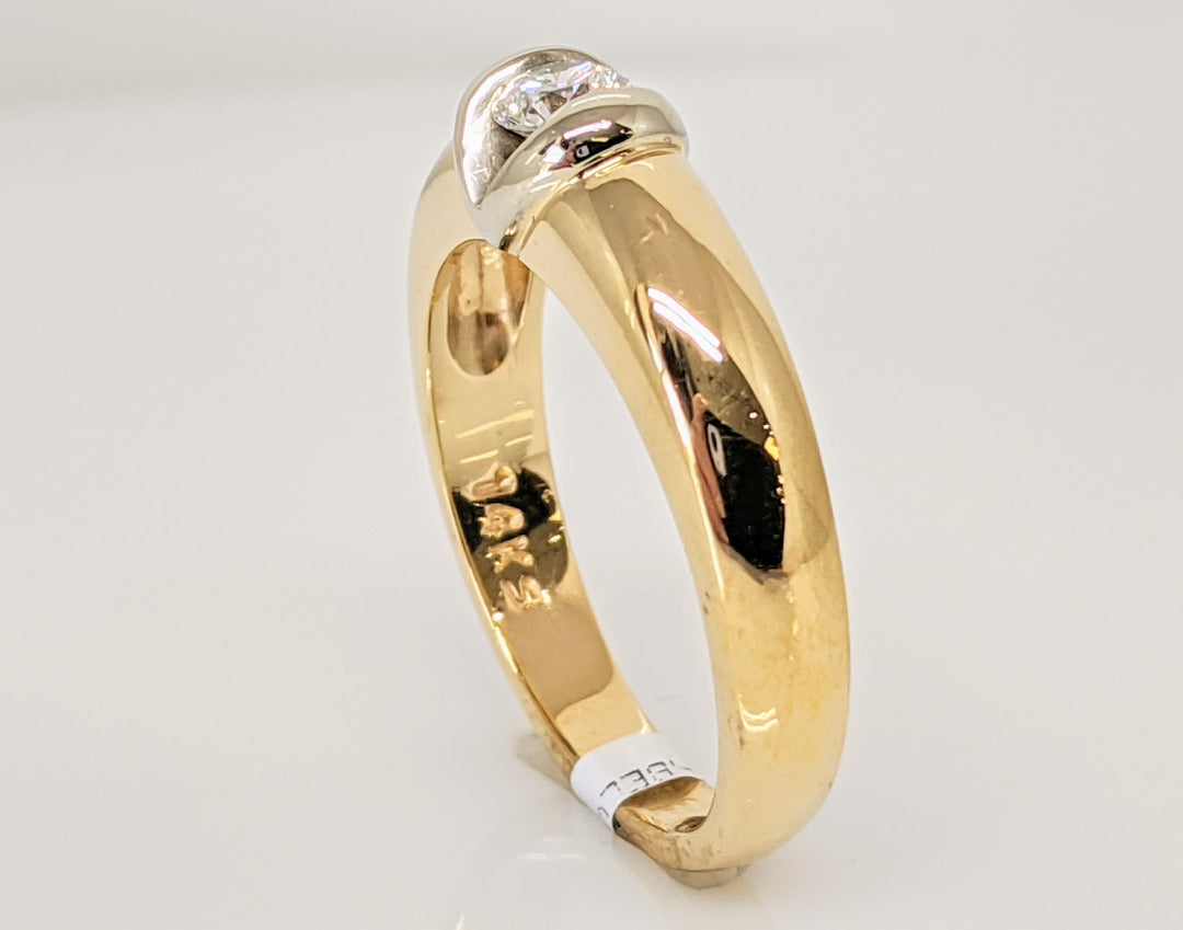 14K .20 CARAT TOTAL VS2 G DIAMOND ROUND TENSION SET SOLITAIRE ESTATE RING 4.6 GRAMS