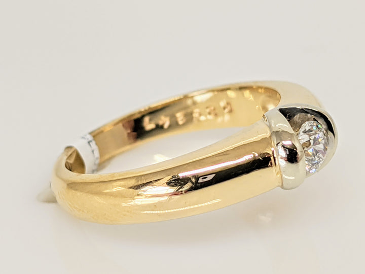 14K .20 CARAT TOTAL VS2 G DIAMOND ROUND TENSION SET SOLITAIRE ESTATE RING 4.6 GRAMS