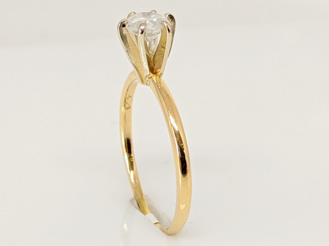 14K .47 CARAT TOTAL I2 I DIAMOND ROUND 6-PRONG SOLITARE ESTATE RING 1.7 GRAMS