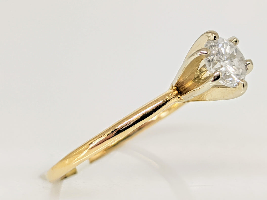 14K .47 CARAT TOTAL I2 I DIAMOND ROUND 6-PRONG SOLITARE ESTATE RING 1.7 GRAMS