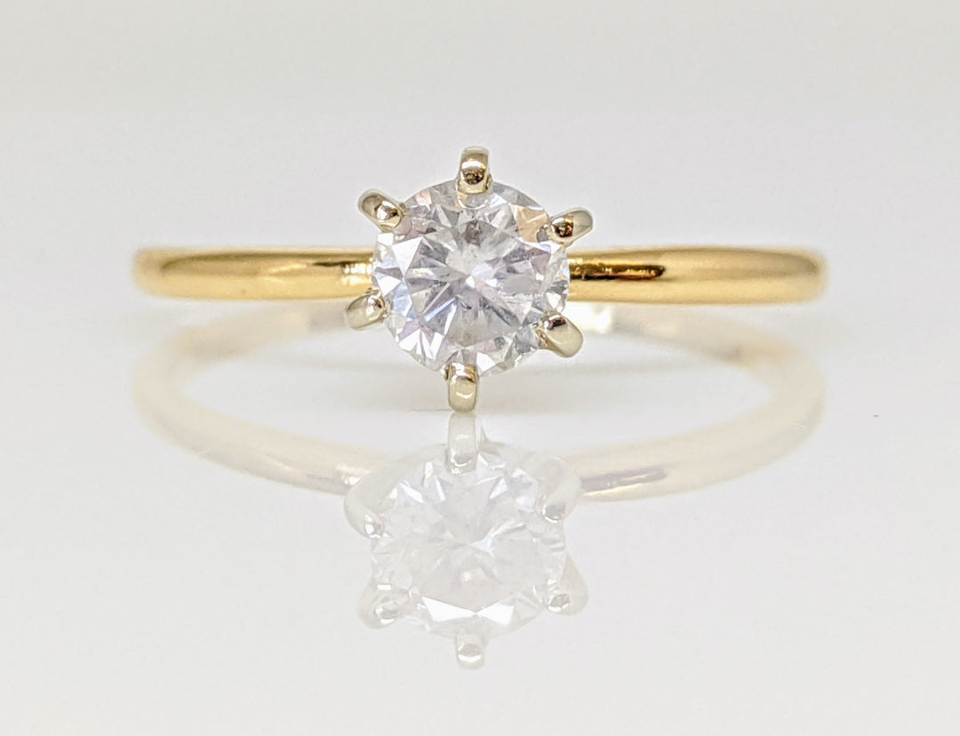 14K .47 CARAT TOTAL I2 I DIAMOND ROUND 6-PRONG SOLITARE ESTATE RING 1.7 GRAMS