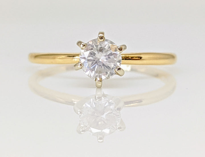 14K .47 CARAT TOTAL I2 I DIAMOND ROUND 6-PRONG SOLITARE ESTATE RING 1.7 GRAMS