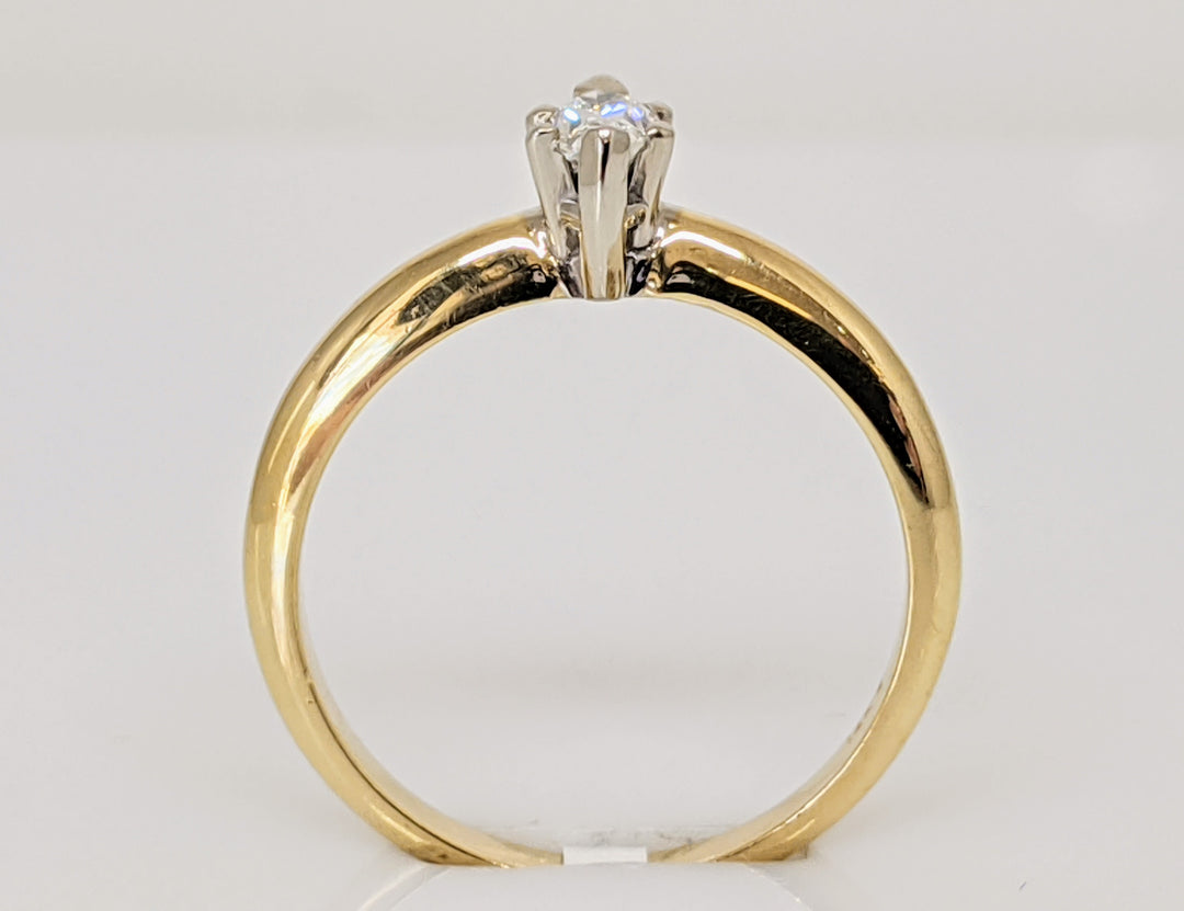 14K .24 CARAT TOTAL VS2 H CERTIFIED DIAMOND MARQUISE SOLITAIRE ESTATE RING 2.5 GRAMS