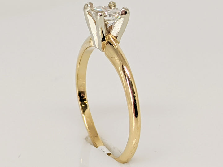 14K .33 CARAT TOTAL SI2 I DIAMOND PRINCESS CUT SOLITAIRE ESTATE RING