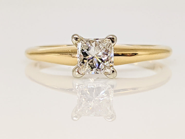 14K .33 CARAT TOTAL SI2 I DIAMOND PRINCESS CUT SOLITAIRE ESTATE RING