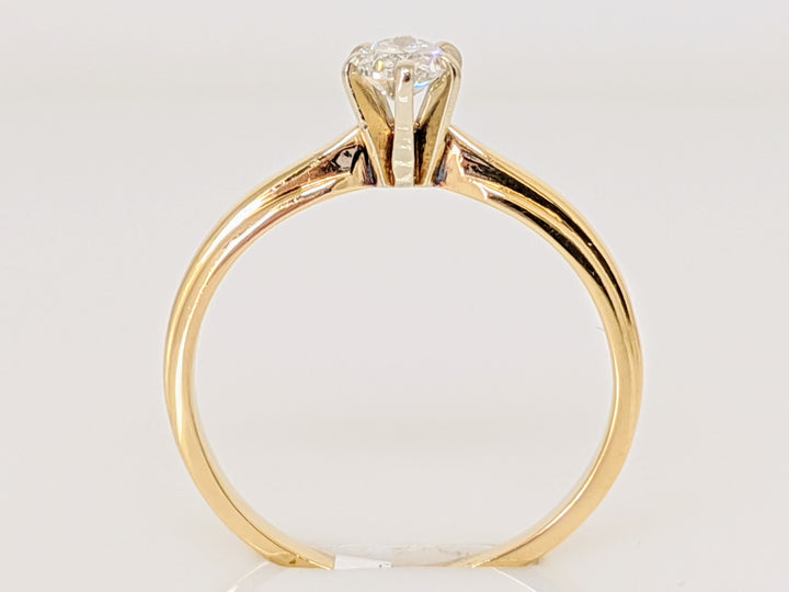 14K .34 CARAT TOTAL SI3 H DIAMOND OVAL SOLITAIRE ESTATE RING 2.1 GRAMS