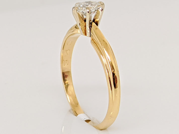 14K .34 CARAT TOTAL SI3 H DIAMOND OVAL SOLITAIRE ESTATE RING 2.1 GRAMS