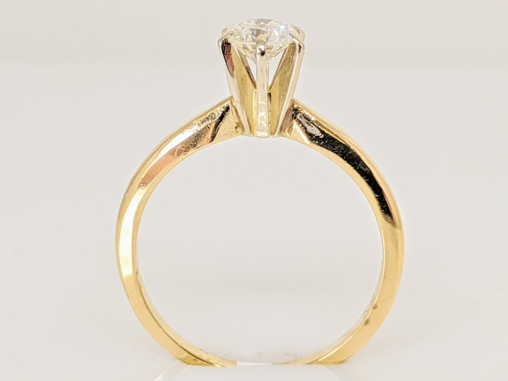 14K .35 CARAT TOTAL I1 J DIAMOND ROUND 6-PRONG SOLITARE ESTATE RING 2.1 GRAMS