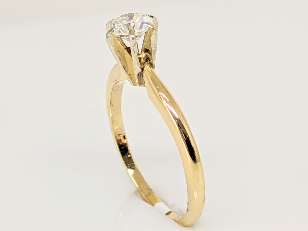 14K .35 CARAT TOTAL I1 J DIAMOND ROUND 6-PRONG SOLITARE ESTATE RING 2.1 GRAMS