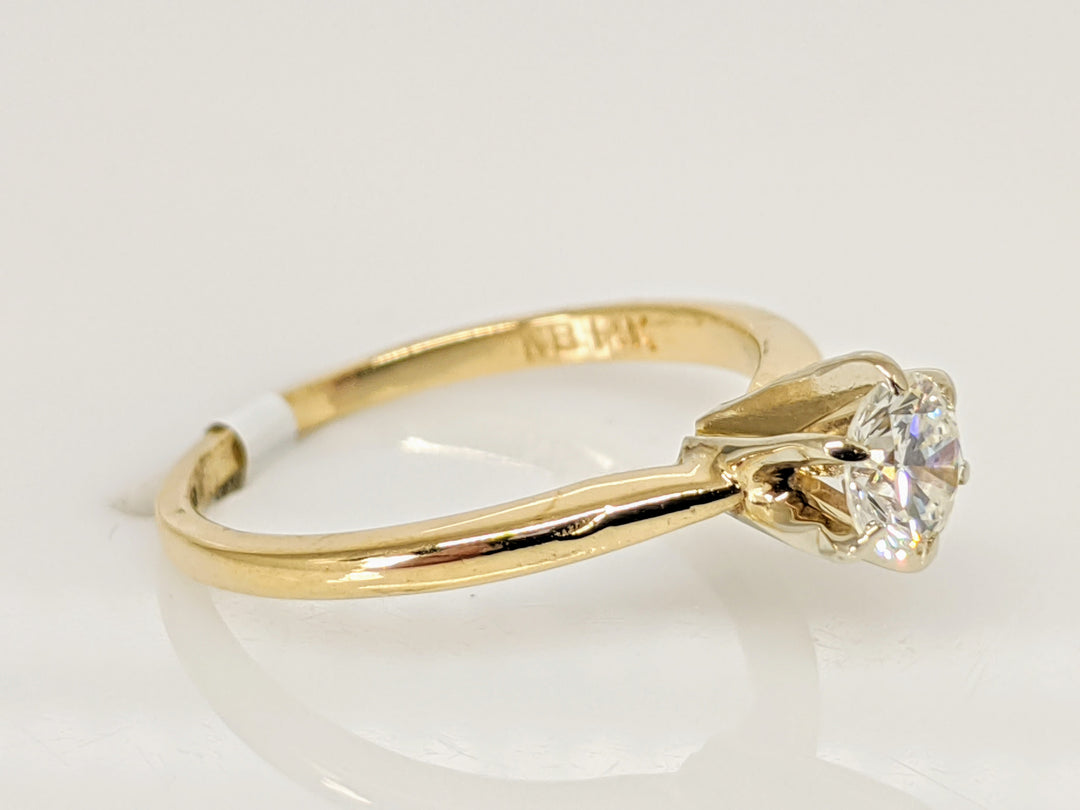 14K .35 CARAT TOTAL I1 J DIAMOND ROUND 6-PRONG SOLITARE ESTATE RING 2.1 GRAMS