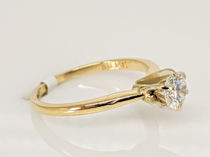 14K .35 CARAT TOTAL I1 J DIAMOND ROUND 6-PRONG SOLITARE ESTATE RING 2.1 GRAMS