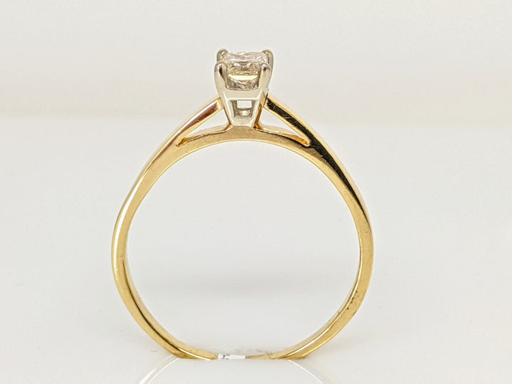 14K .36 CARAT TOTAL I1 J DIAMOND PRINCESS CUT SOLITAIRE ESTATE RING 2.2 GRAMS