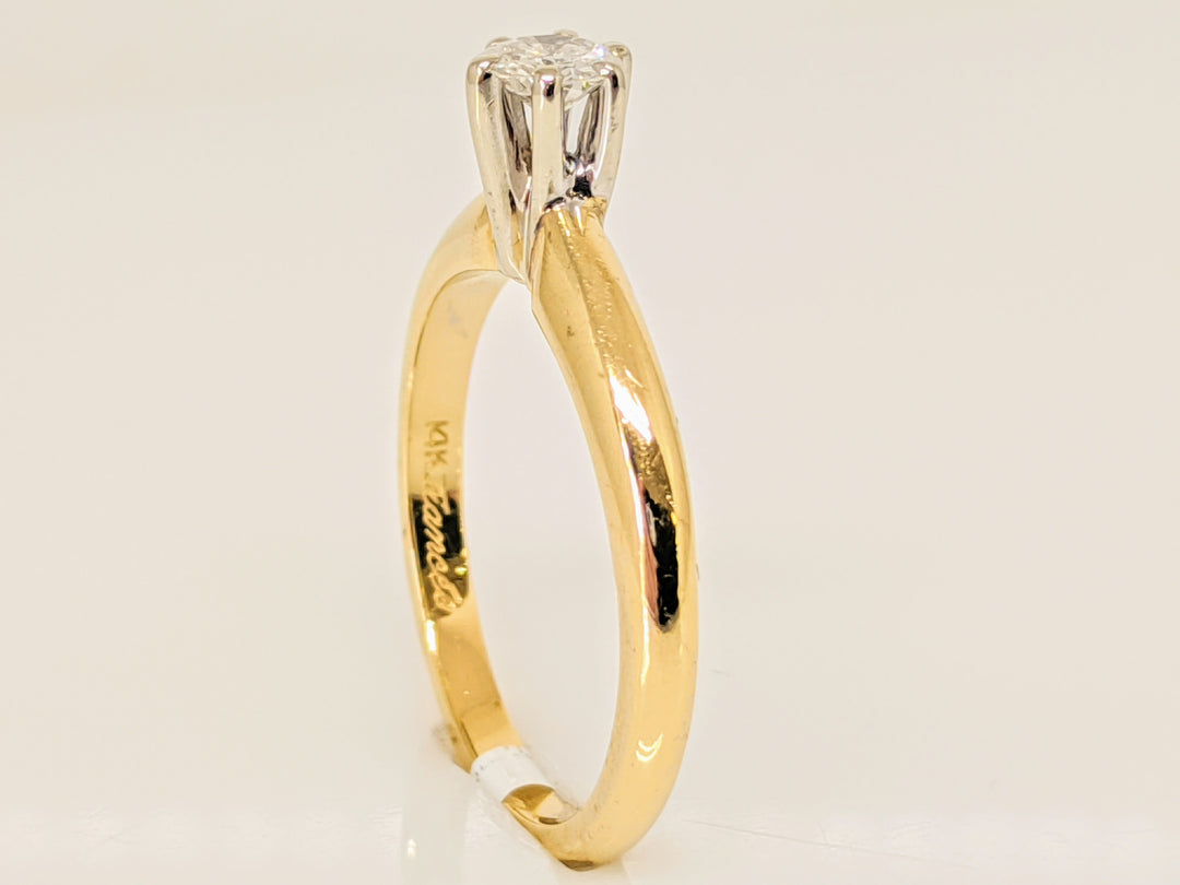 14K .27 CARAT TOTAL I1 I DIAMOND ROUND SOLITAIRE ESTATE RING 2.9 GRAMS
