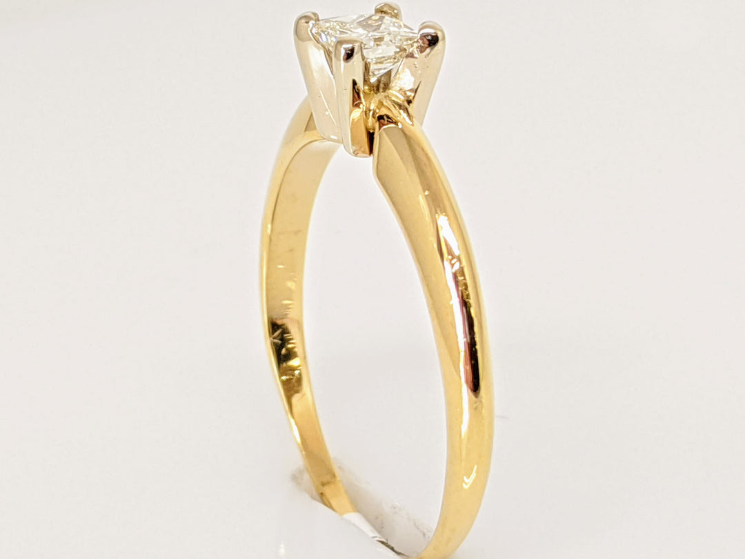 14K .28 CARAT TOTAL  SI2 G DIAMOND PRINCESS CUT SOLITAIRE ESTATE RING 2.0 GRAMS