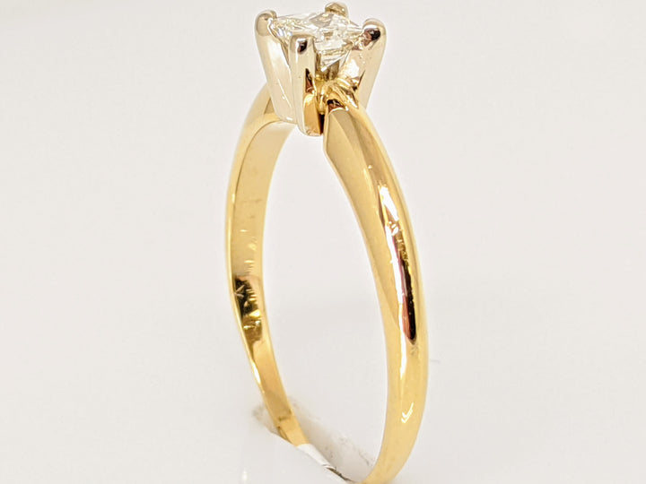 14K .28 CARAT TOTAL  SI2 G DIAMOND PRINCESS CUT SOLITAIRE ESTATE RING 2.0 GRAMS