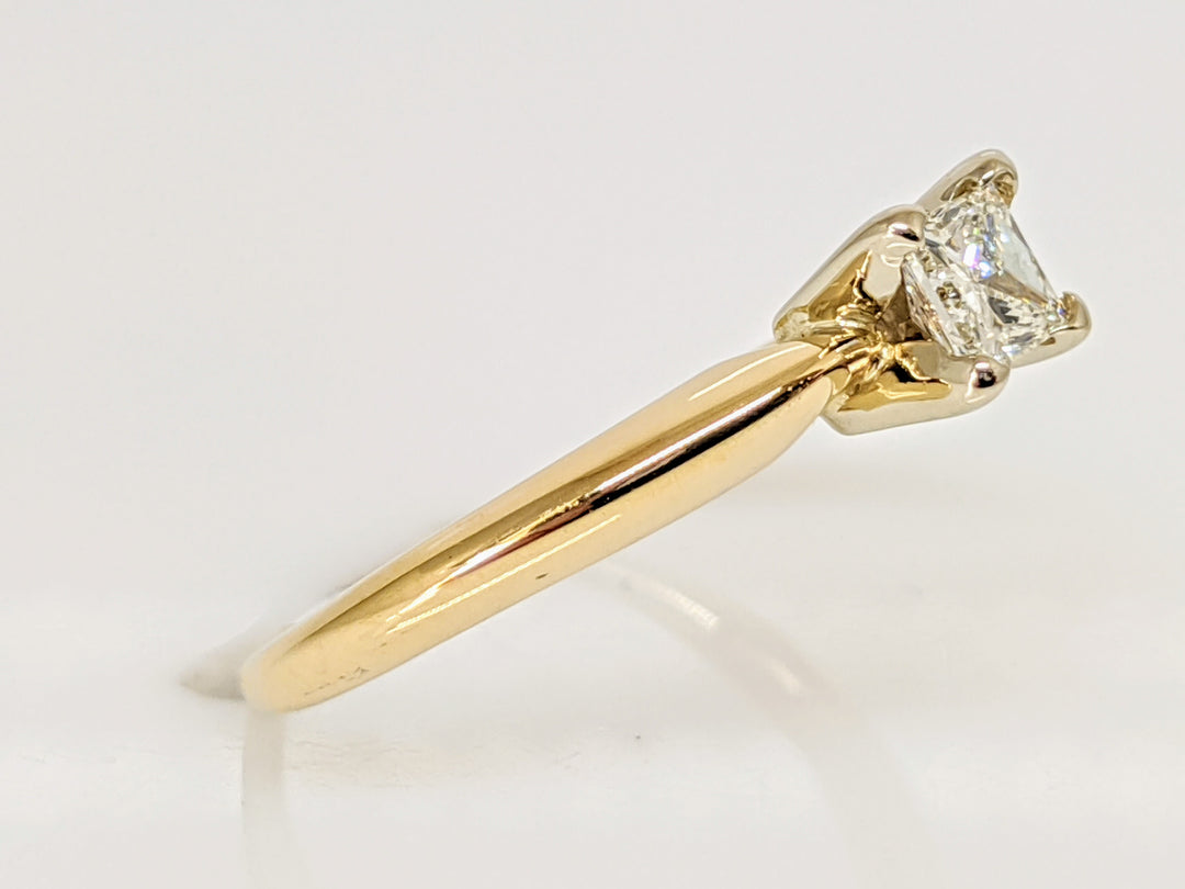 14K .28 CARAT TOTAL  SI2 G DIAMOND PRINCESS CUT SOLITAIRE ESTATE RING 2.0 GRAMS