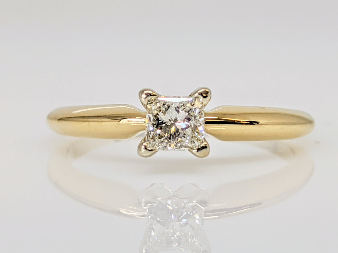 14K .28 CARAT TOTAL  SI2 G DIAMOND PRINCESS CUT SOLITAIRE ESTATE RING 2.0 GRAMS