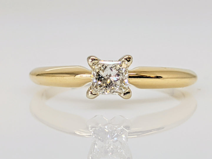 14K .28 CARAT TOTAL  SI2 G DIAMOND PRINCESS CUT SOLITAIRE ESTATE RING 2.0 GRAMS