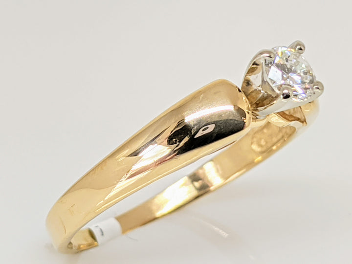 14K .25 CARAT TOTAL I1 H RAISED SHANK SOLITAIRE ESTATE RING