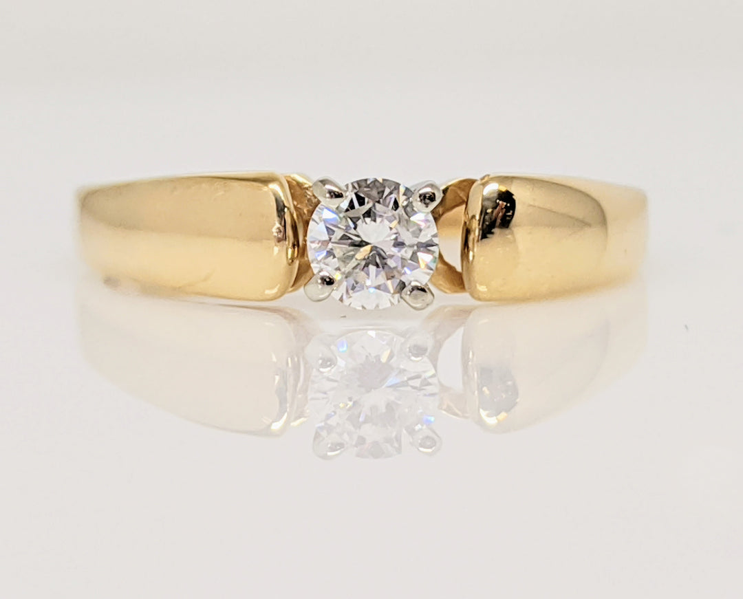 14K .25 CARAT TOTAL I1 H RAISED SHANK SOLITAIRE ESTATE RING