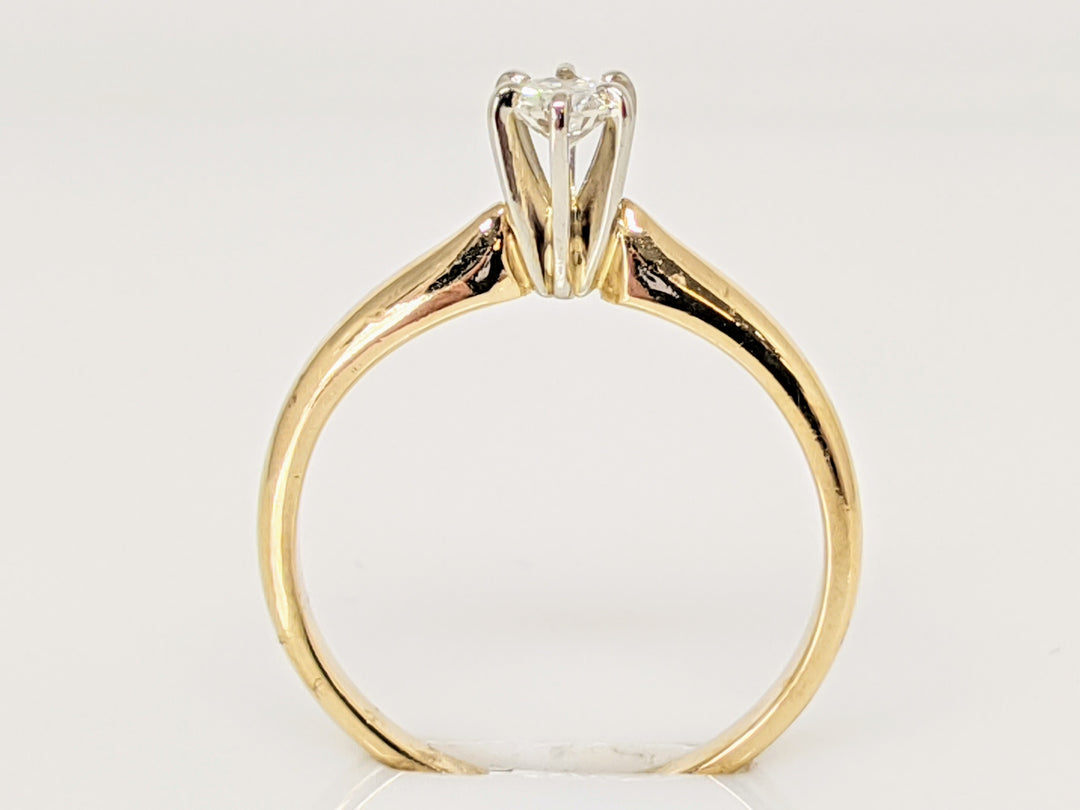14K .16 CARAT TOTAL WEIGHT VS2 H DIAMOND ROUND ESTATE SOLITAIRE 6-PRONG RING 1.7 GRAMS