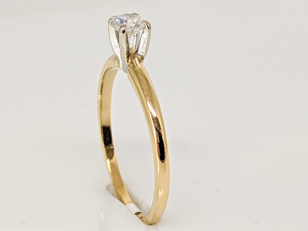 14K .20 CARAT TOTAL I1 H DIAMOND ROUND SOLITAIRE ESTATE RING 1.9 GRAMS