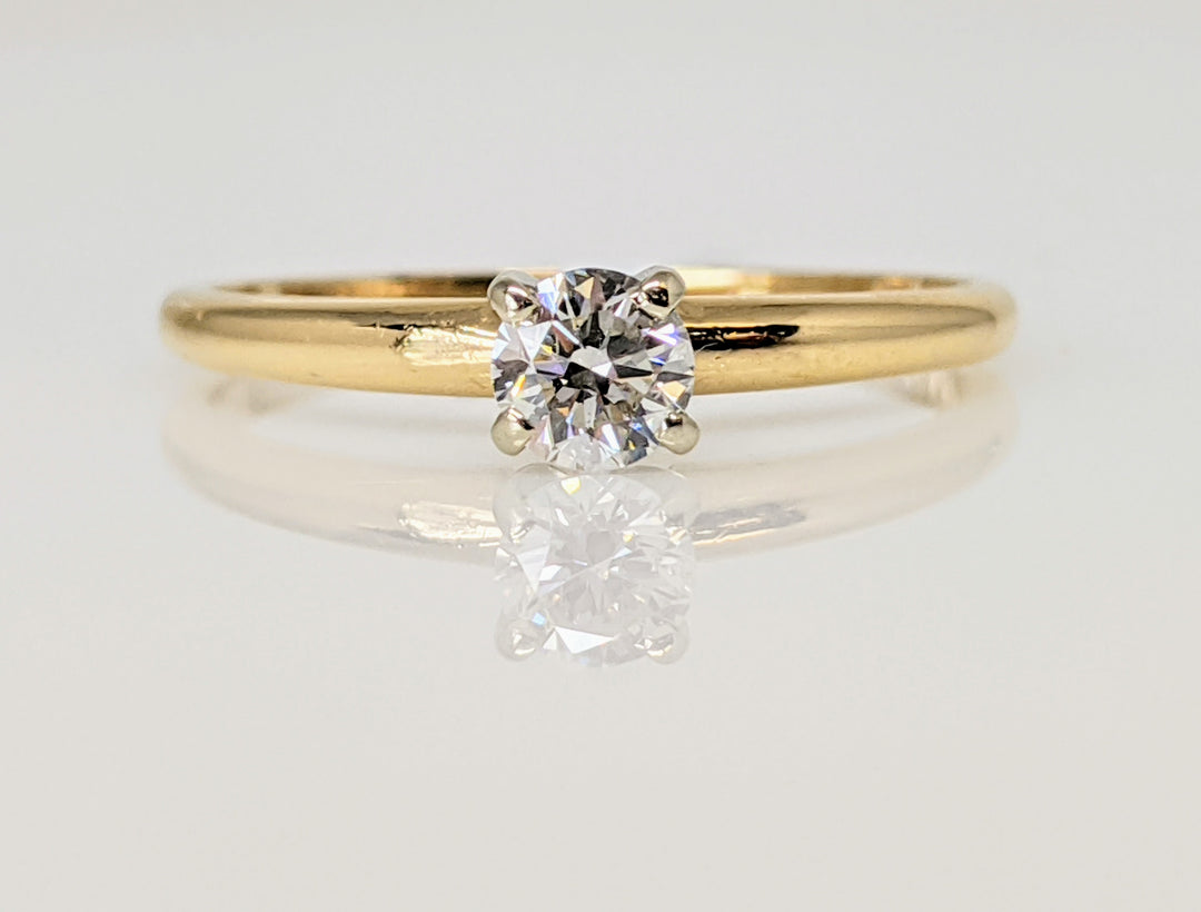 14K .20 CARAT TOTAL I1 H DIAMOND ROUND SOLITAIRE ESTATE RING 1.9 GRAMS