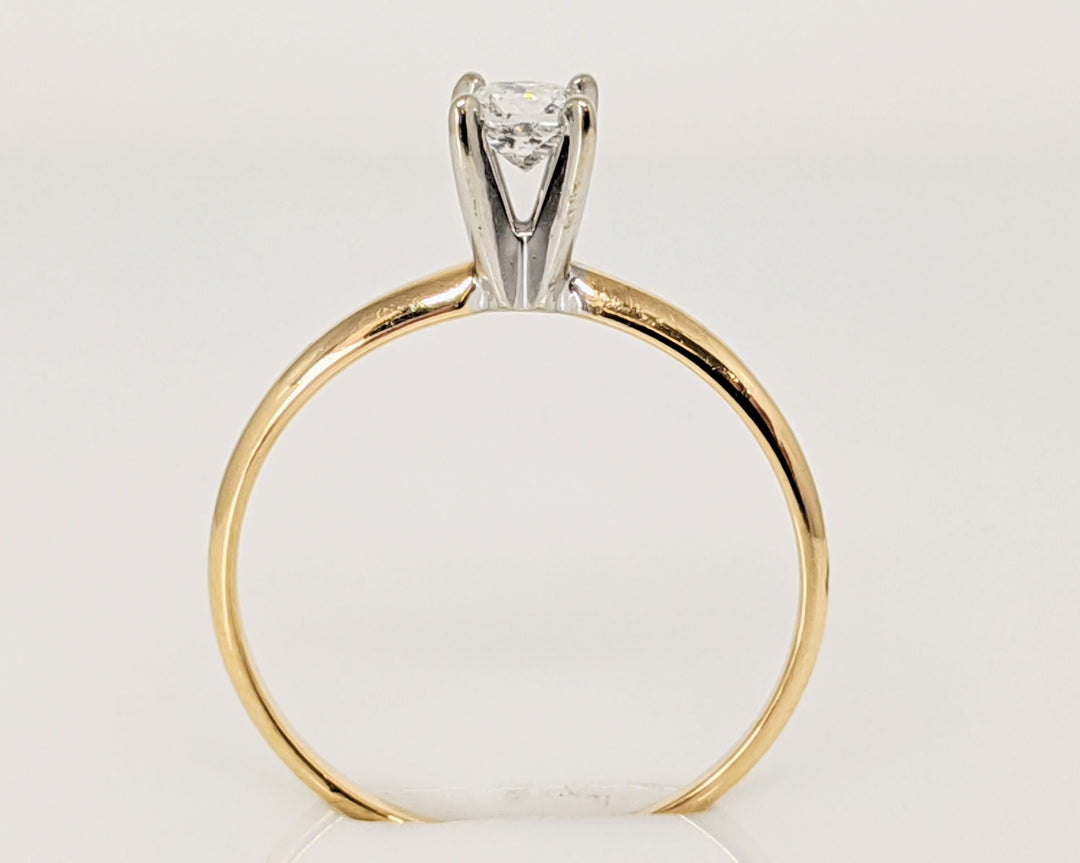 14K .16 CARAT TOTAL SI1 G DIAMOND PRINCESS CUT SOLITAIRE ESTATE RING 1.1 GRAMS