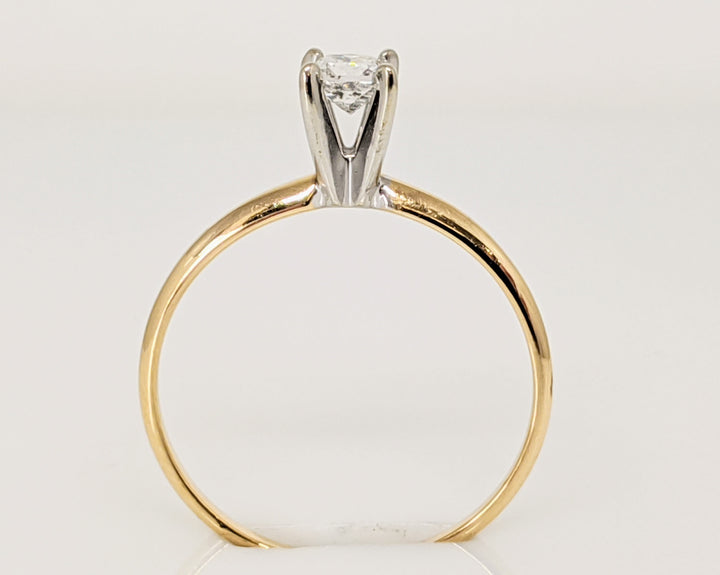 14K .16 CARAT TOTAL SI1 G DIAMOND PRINCESS CUT SOLITAIRE ESTATE RING 1.1 GRAMS