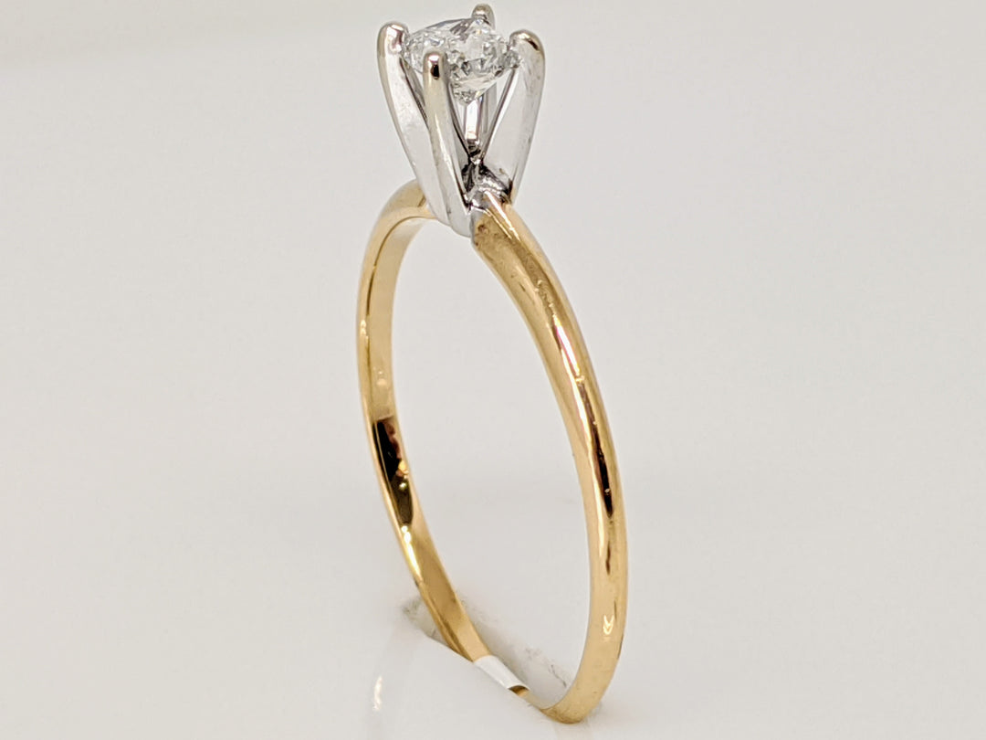 14K .16 CARAT TOTAL SI1 G DIAMOND PRINCESS CUT SOLITAIRE ESTATE RING 1.1 GRAMS